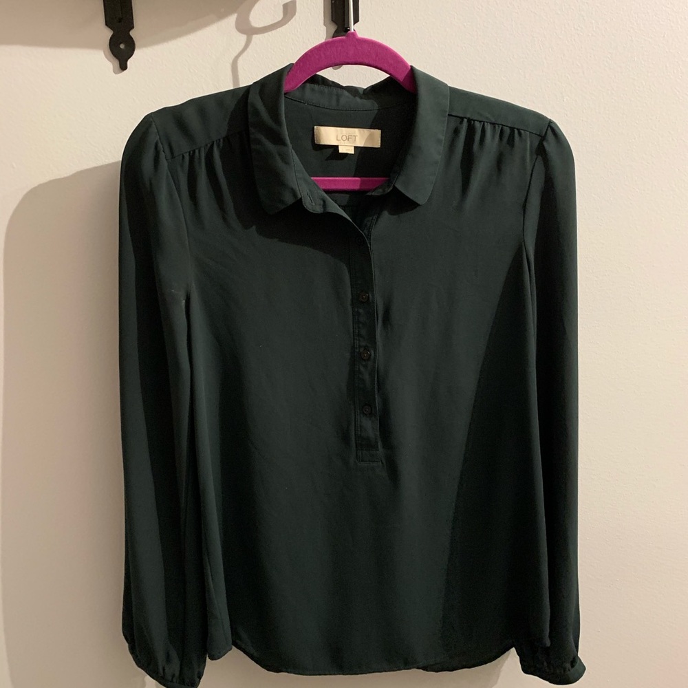 Silky drape business casual shirt